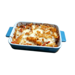 Penne cu pui și sos roșu gratinate